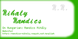 mihaly mandics business card