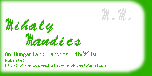 mihaly mandics business card